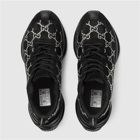 gucci run crystal sneaker|gucci screener sneakers with crystals.